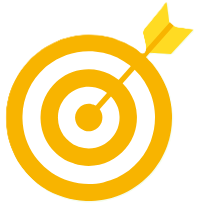 Icono de una diana representando un plan nutricional personalizado y adaptado a objetivos."